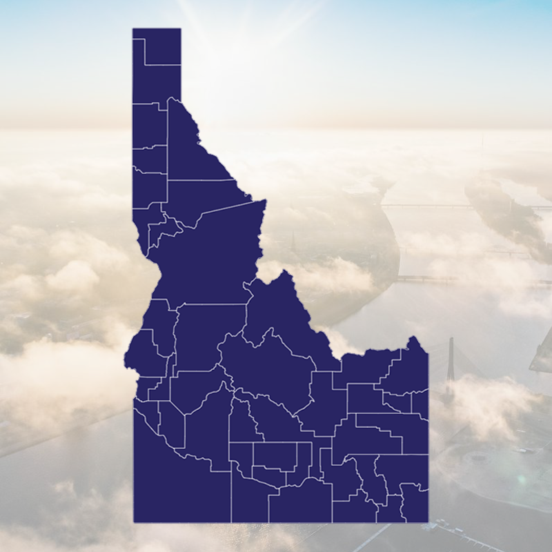 Idaho County Outline States