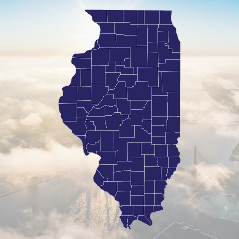 Illinois County Outline States