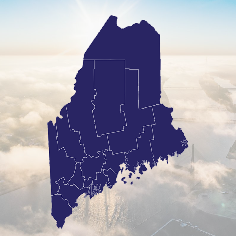 Maine County Outline States