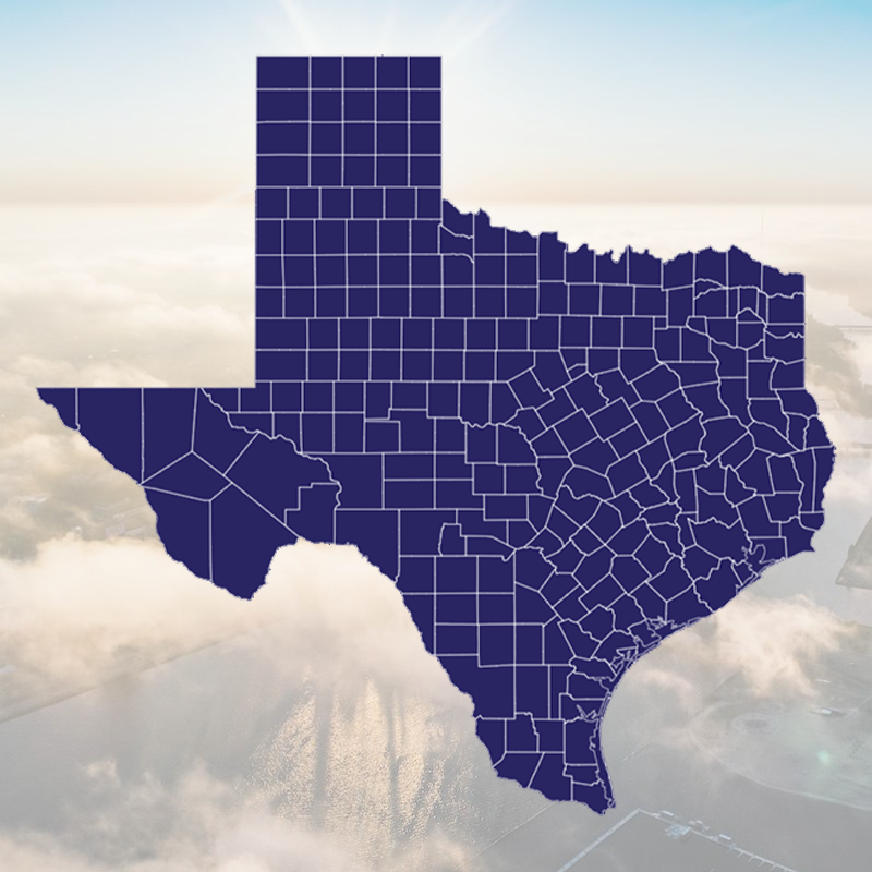 Texas County Outline States