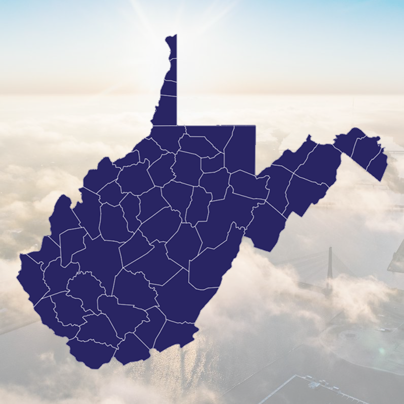 Westvirginia County Outline States